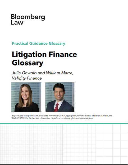 Cover Bloomberg Litigation Finance Glossary