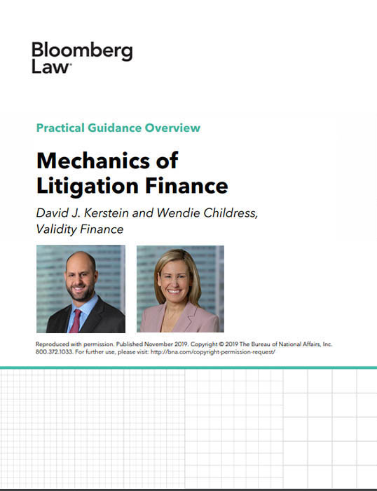 Cover Bloomberg Mechanics of Litigatoin Finance