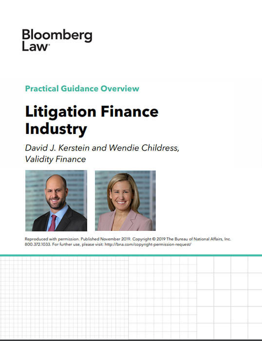 Cover of Bloomberg Law Article Litigation Finance Overview